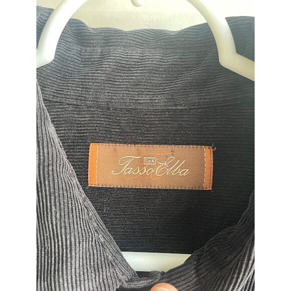 Tasso Elba Men's Size Large Thin Wale Corduroy Black Shirt‎ - Picture 4 of 5